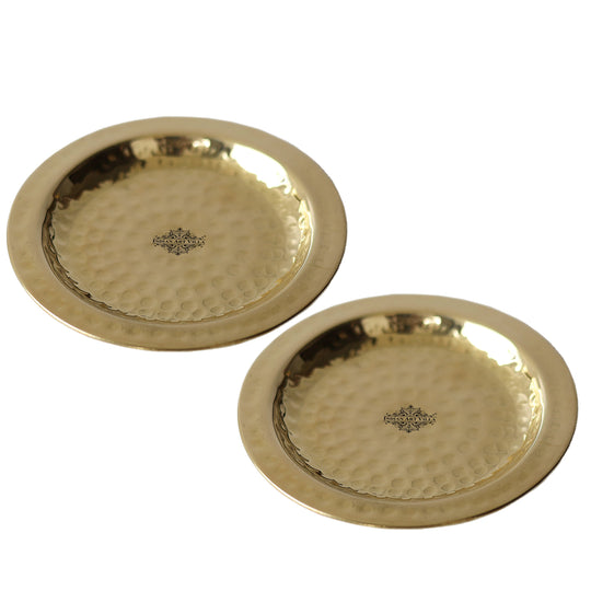 Pure Brass Hammered Coaster – 11.4 cm