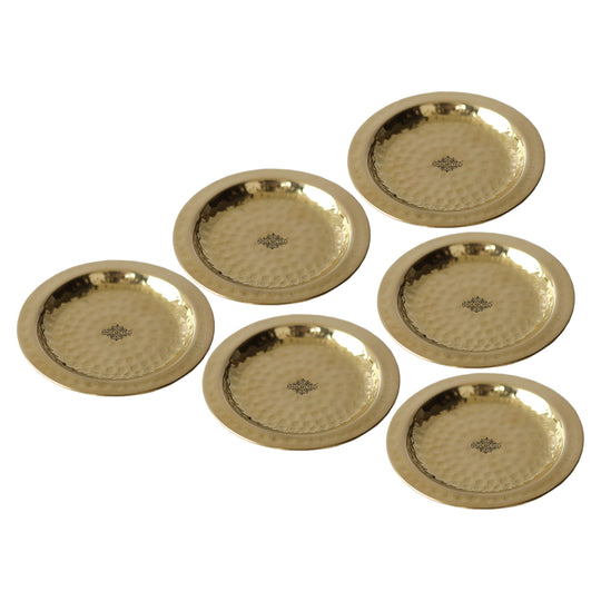 Pure Brass Hammered Coaster – 11.4 cm