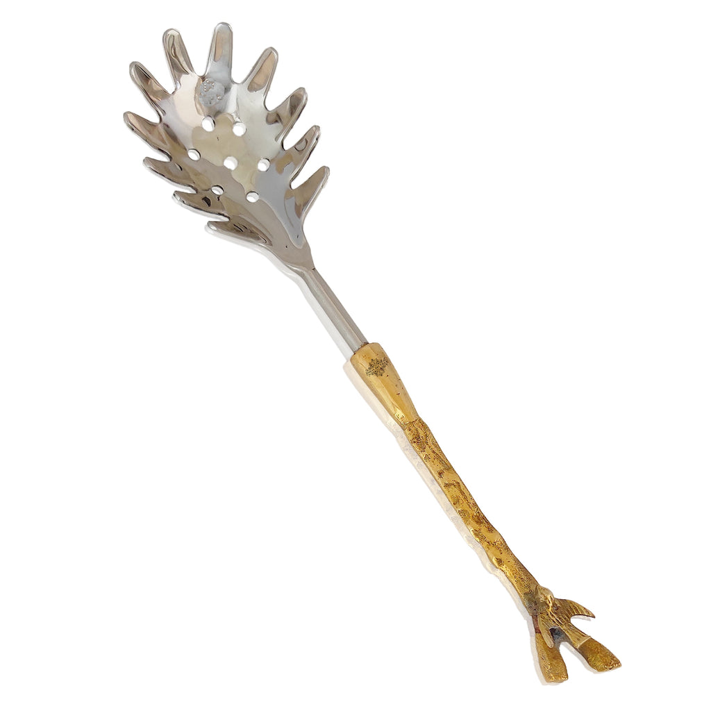 Indian Art Villa  Steel Brass Spoon With Antique Spikes Design, Serware, Tableware, Homewarem & Hottelware, Lenght- 10 Inch