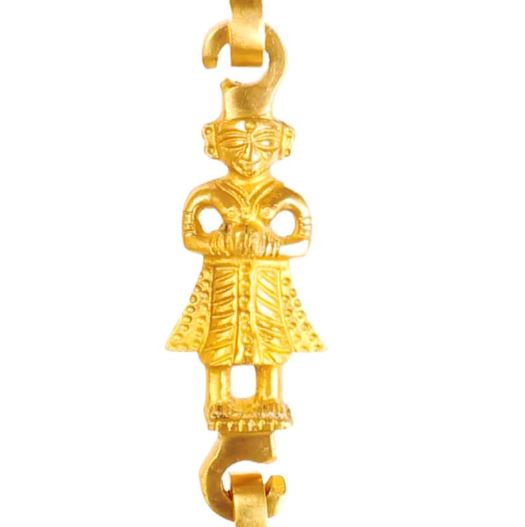 Brass Jhula Chain Elephant Parrot Peacock Rudraksh – Set of 4