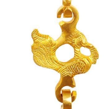 Brass Jhula chain horse peacock 3-step top view — Indian Art Villa