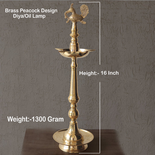 Pure Brass Stand/Pillar Diya/Deepak/Lamp/Lantern With Bird Design, Pooja, Home Decor & Diwali Gift Item
