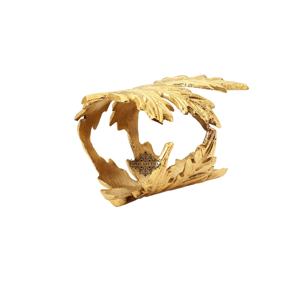Indian Art Villa Pure Brass Designer Napkin Ring Decoration For Dining Table Setting Diameter:- 1.6" Inch Gold
