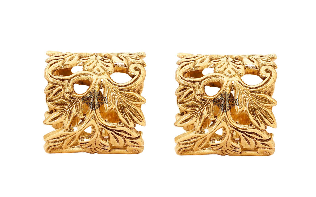 Indian Art Villa Designer Brass Napkin Ring Decoration For Dining Table Setting Diameter:- 1.7" Inch Gold