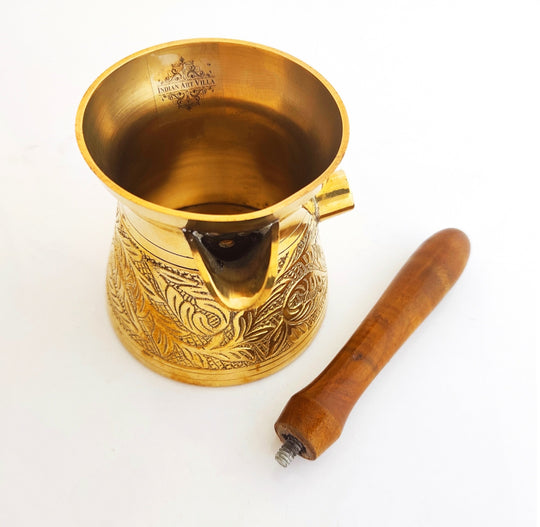 Brass Turkish Kettle Mug with wooden Handle