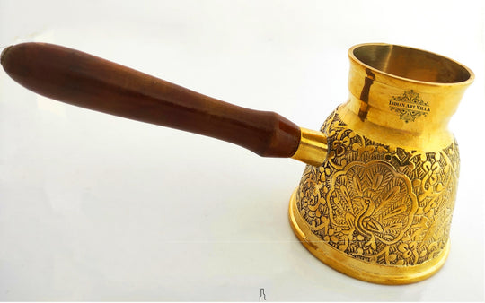 Brass Turkish Kettle Mug with wooden Handle