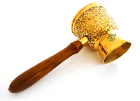 Brass Turkish Kettle Mug with wooden Handle