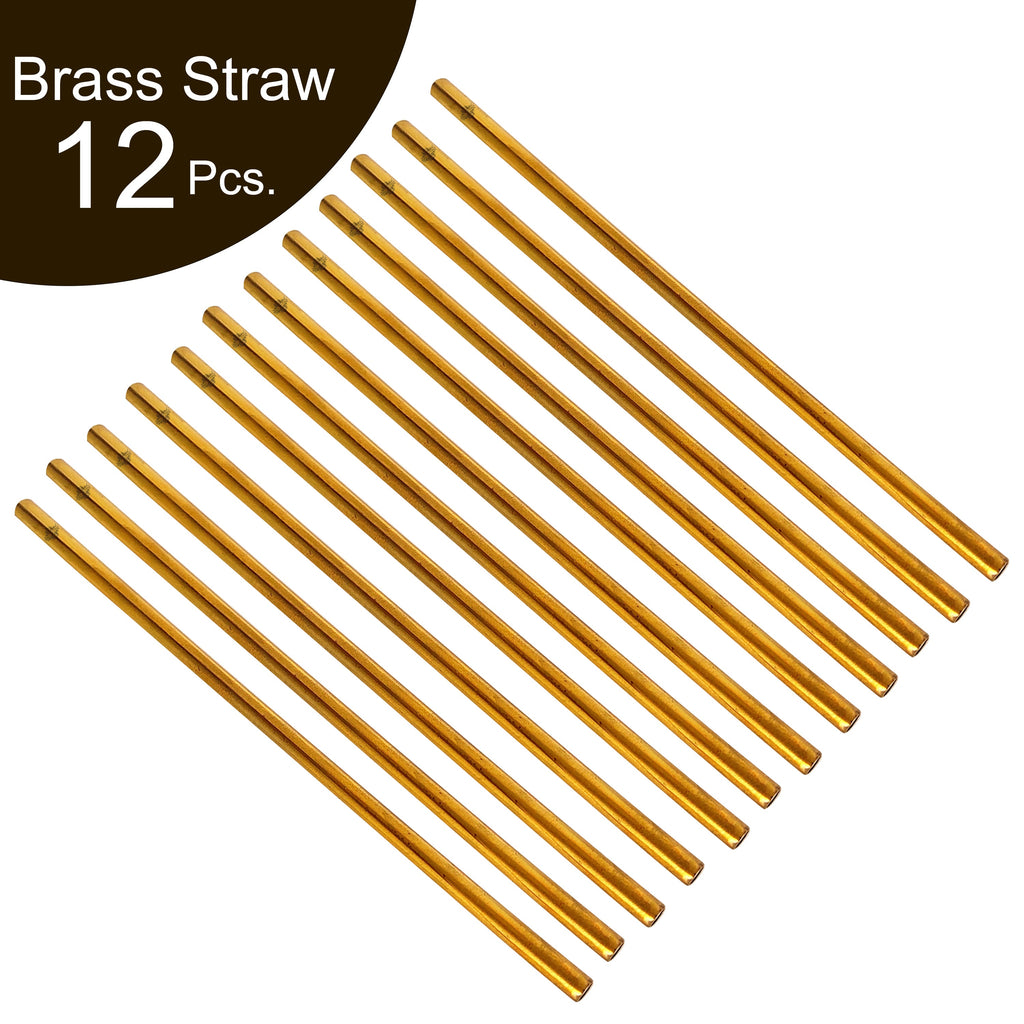 Indian Art Villa Pure Brass Shine Finish Straw, Barware, Bar Accessories & Tools For Bars, Catering Venues, Home, Office, Party, Hotels, Length-8 Inches