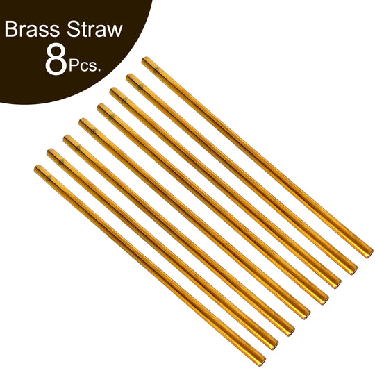 Pure Brass Shine Finish Straw, Barware, Bar Accessories & Tools For Bars, Catering Venues, Home, Office, Party, Hotels, Length-20 cm