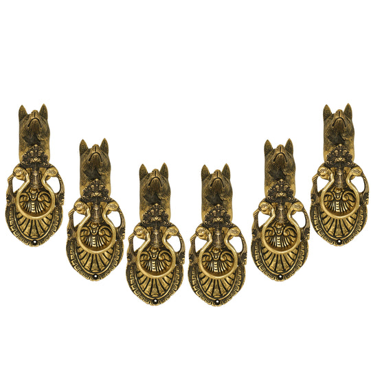 Pure brass dog design door knob full view — Indian Art Villa