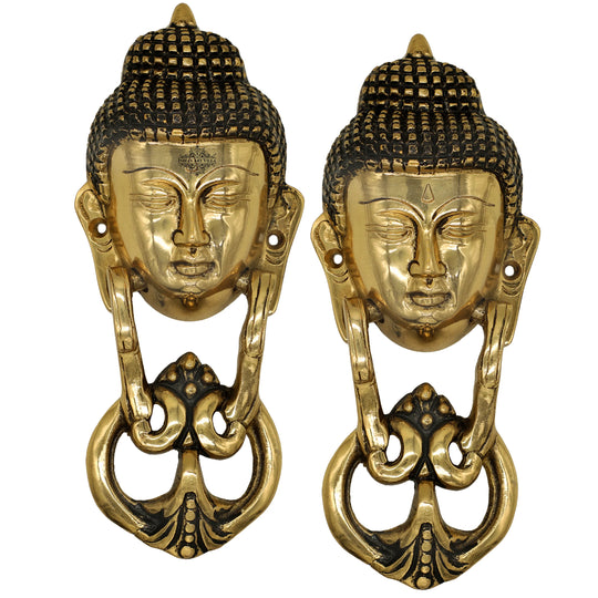 Pure brass Buddha design door knob lifestyle — Indian Art Villa