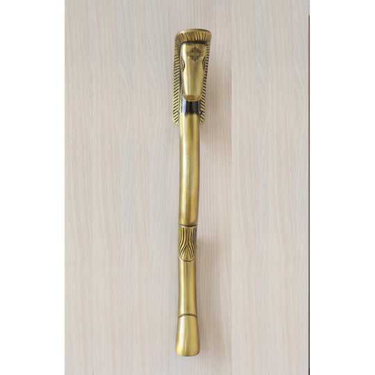 Egyptian horse design brass finish door handle front view — Indian Art Villa