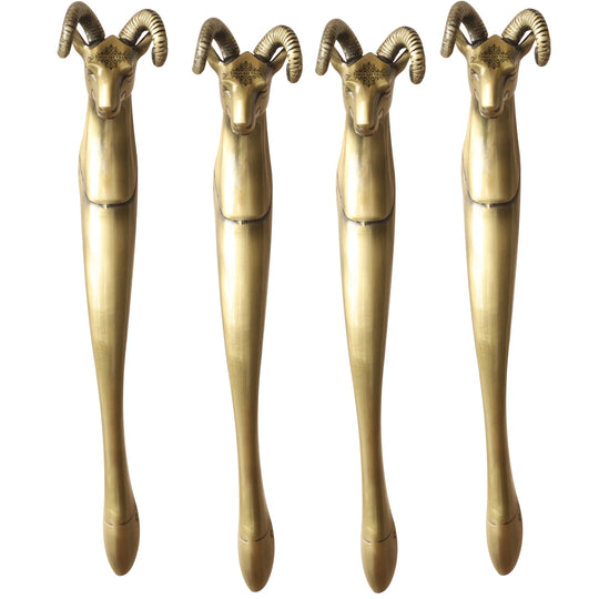Sheep head brass finish door handle lifestyle — Indian Art Villa