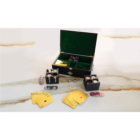 Brass Poker Set With Nickel Plating, (300 chips)