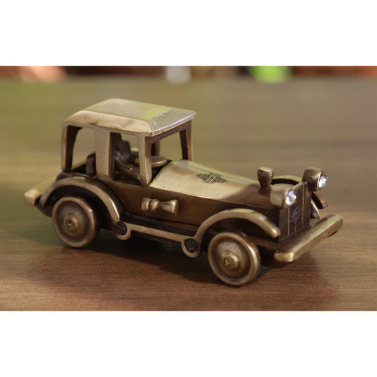 Pure brass handcrafted vintage car 5x13 cm side view — Indian Art Villa