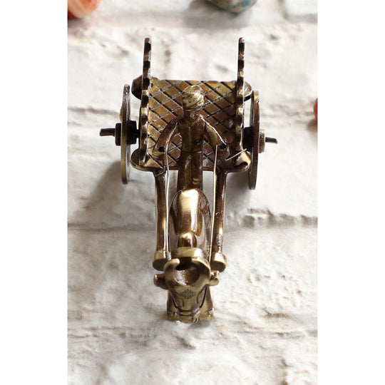 Brass open bull cart decorative showpiece top view — Indian Art Villa