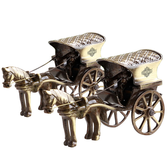 Brass horse carriage decorative showpiece full view — Indian Art Villa