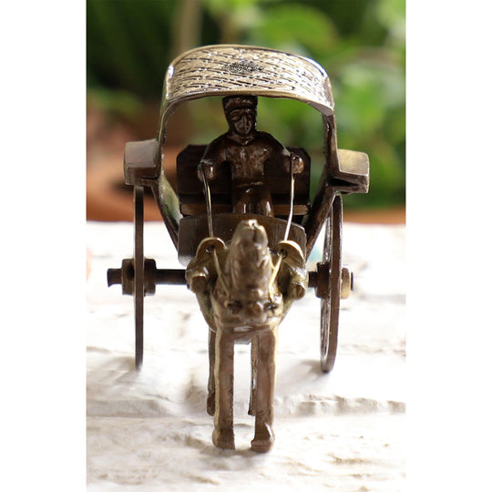 Brass horse carriage decorative showpiece side view — Indian Art Villa
