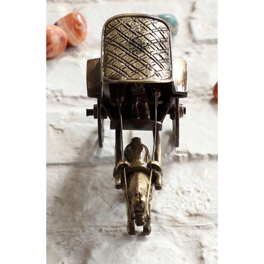 Brass horse carriage decorative showpiece top view — Indian Art Villa