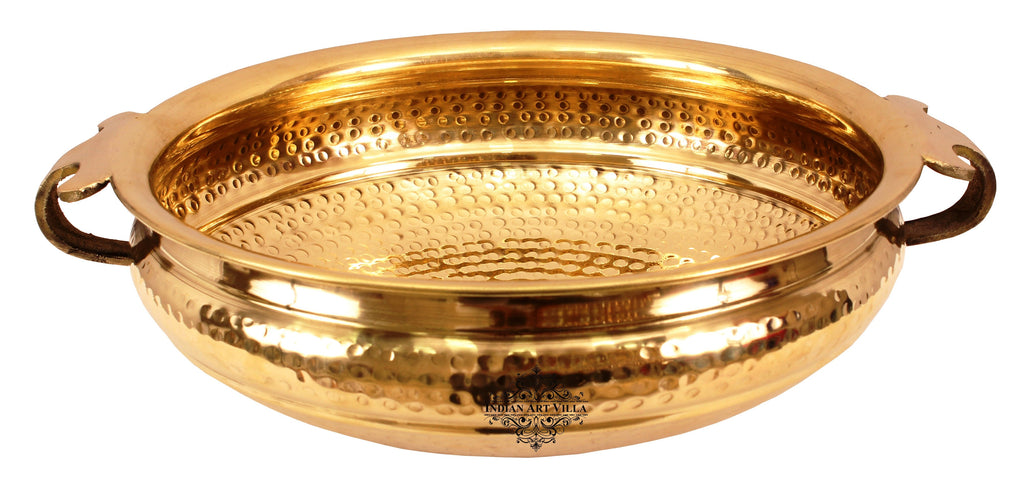Indian Art Villa Pure Brass Hammered Design Urli/Decorative Bowl/Decorative Platter, Home Décor & Festive Item