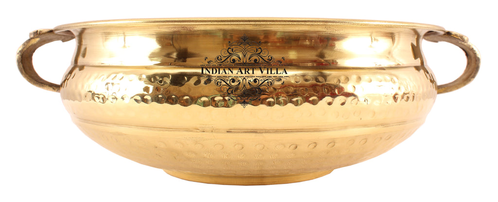 Indian Art Villa Pure Brass Hammered Design Urli/Decorative Bowl/Decorative Platter, Home Décor & Festive Item