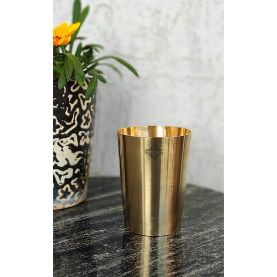Indian Art Villa matt finish brass glass perfect for home dining gifting and pooja essential with premium antique look