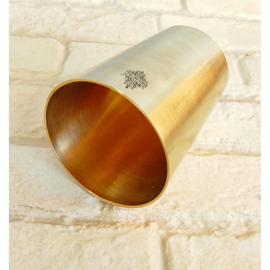 Beautiful matt brass tumbler by Indian Art Villa designed for heritage decor daily drinkware or spiritual ceremonies