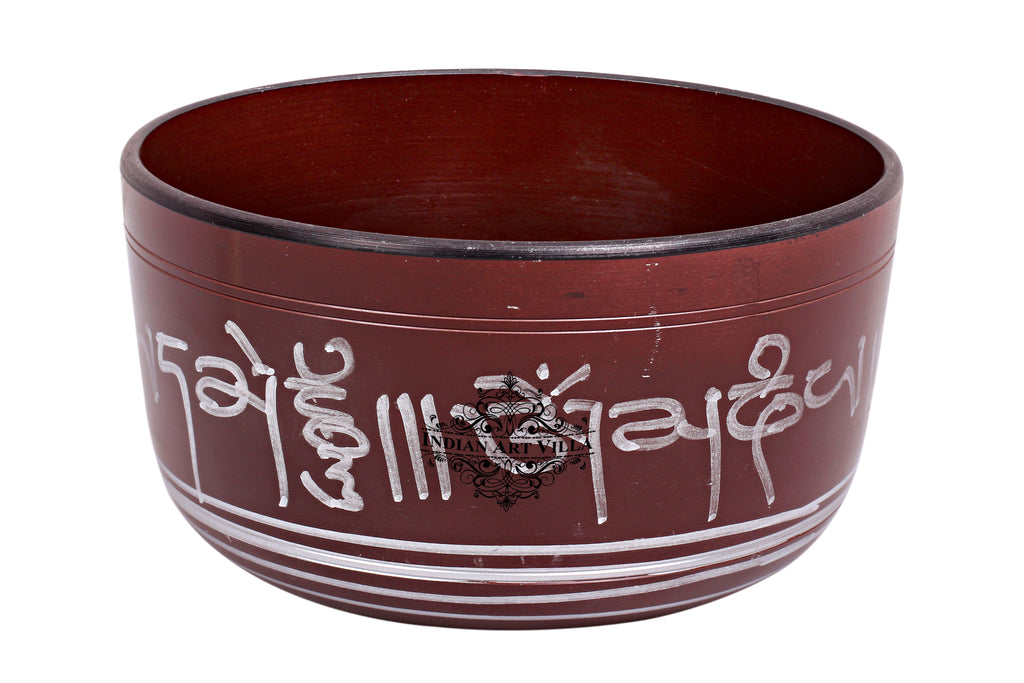 Indian Art Villa Pure Brass Inside Buddha Design Tibetan Deep Singing Bowl