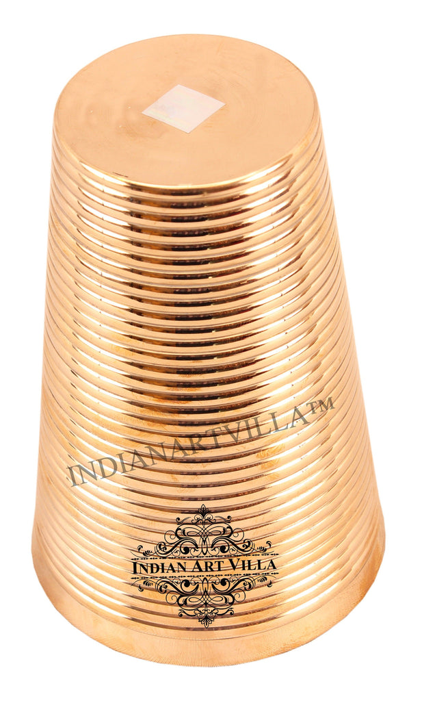 Indian Art Villa Pure Bronze Lining Design Big Lassi Glass -770 ML