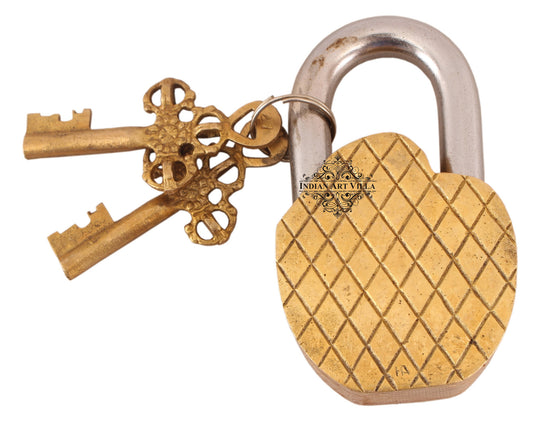 Pure Brass Elephant Design Lock with 2 Keys