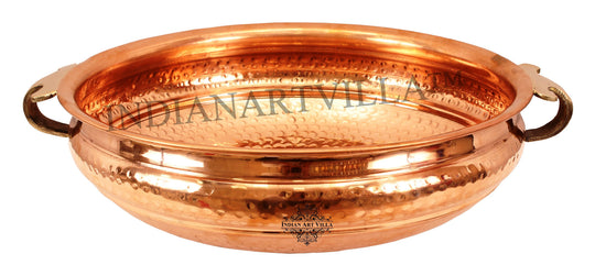 Pure copper Urli decorative bowl side angle — Indian Art Villa