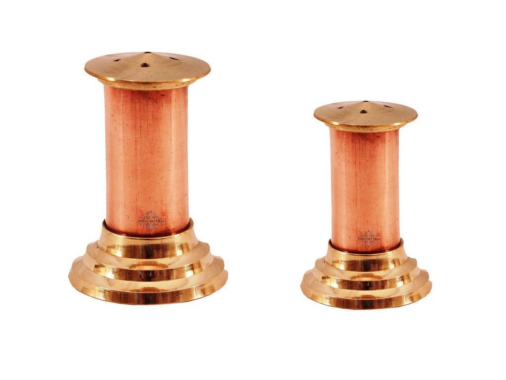 Set of Copper Brass Salt Pepper Shaker Dispenser