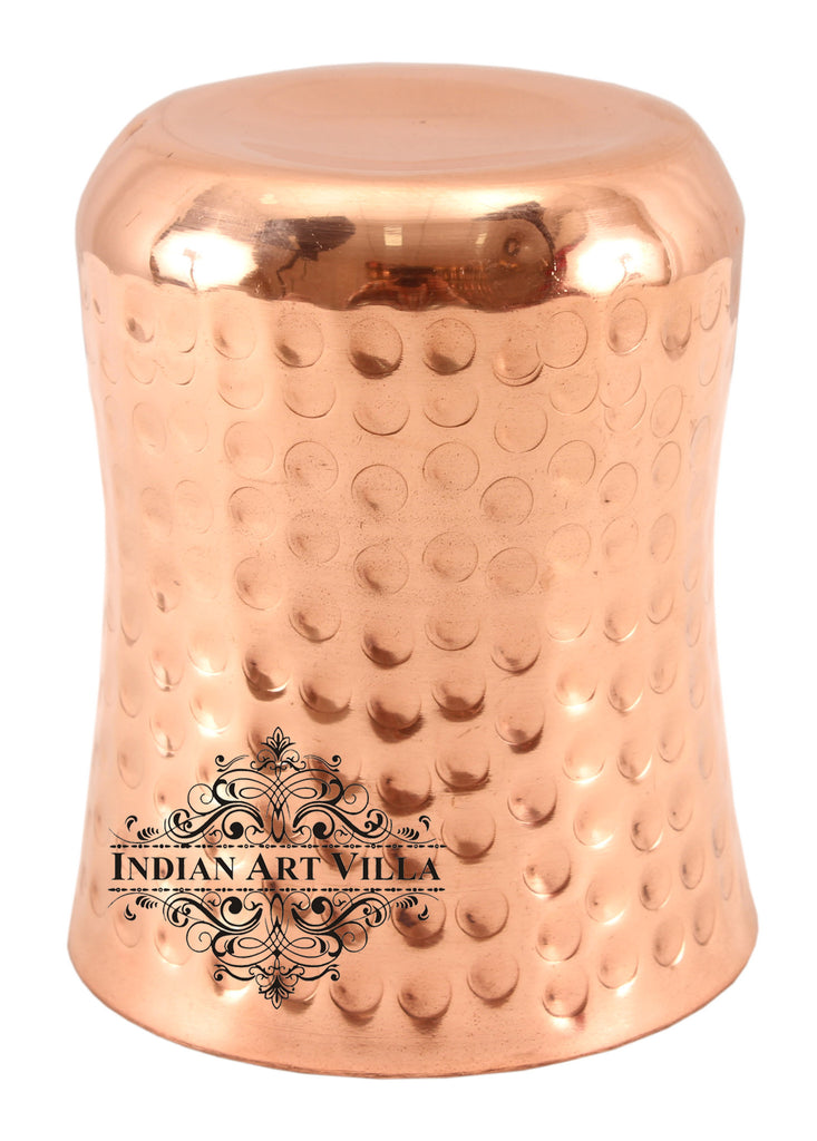 Indian Art Villa Steel Copper Hammered Design Glass Goblet 250 ML