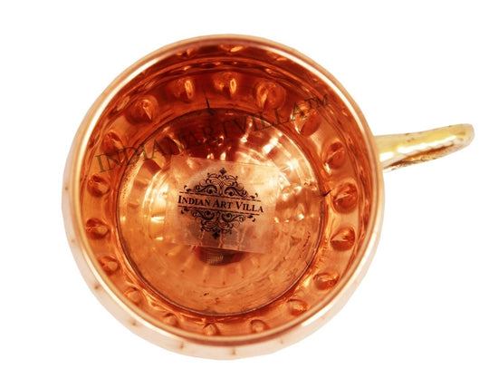 Pure Copper Round Barrel Shaped Design Moscow Mule Beer Mug Cup, Volume-530ML