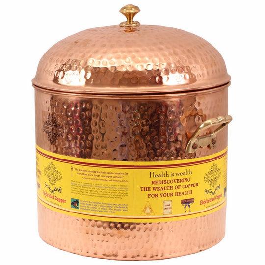 Pure Copper Hammered Design Storage Box 6.3 Ltr.