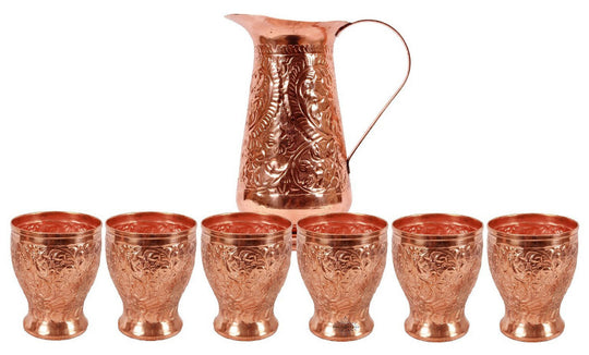copper glass set with jug