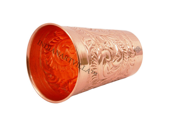 Traditional Ayurvedic copper drink glass