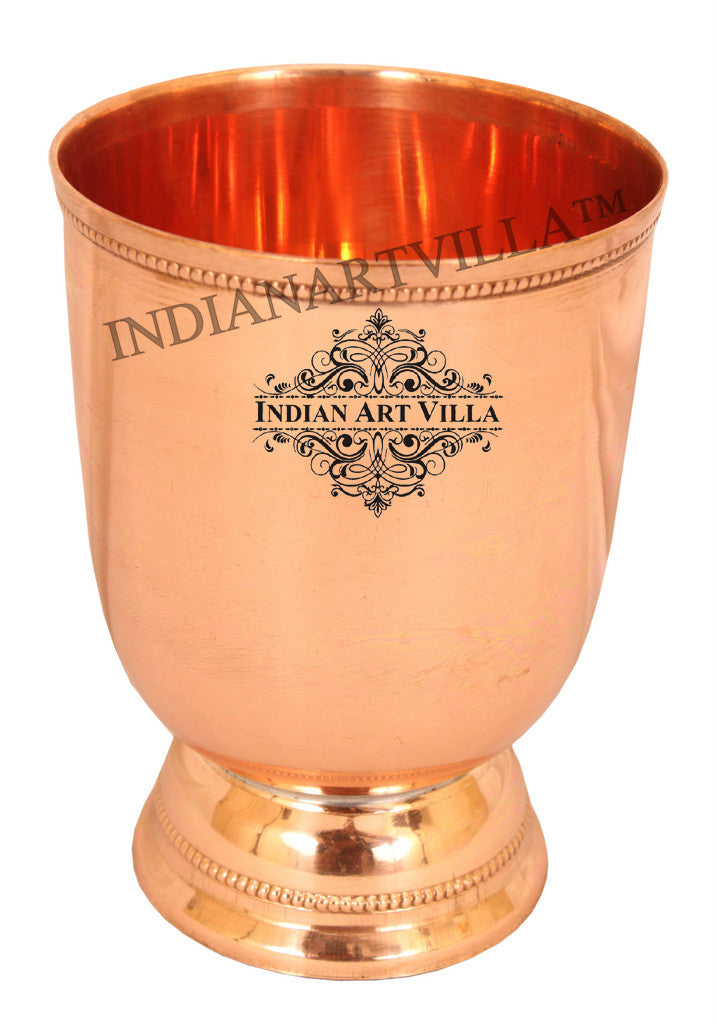 Indian Art Villa Pure Copper Plain Design Wine Glass Tumbler 500 ML
