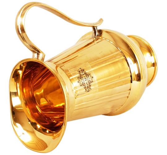 Brass Vertical Lining Set of Jug with Glass