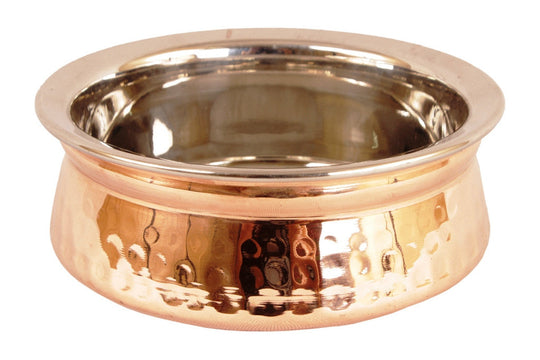 Handcrafted  Steel Copper Donga with Lid|Handi|Kadai|Tawa Serving Set