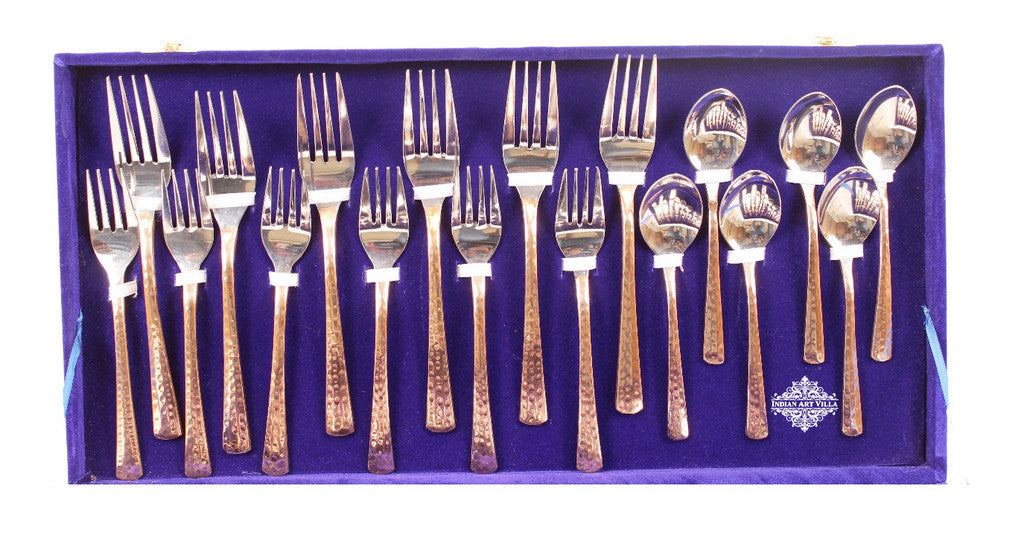 Steel Copper Designer Cutlery Set 36 Pieces