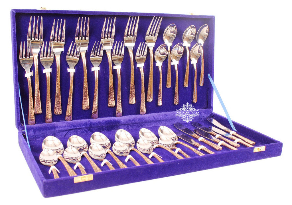 Steel Copper Designer Cutlery Set 36 Pieces