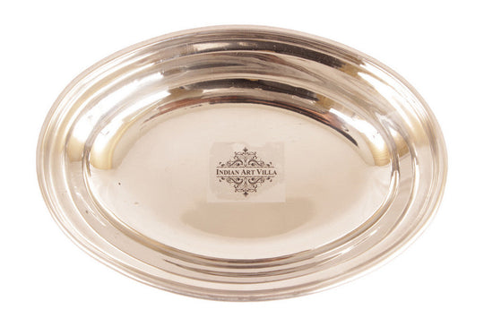 Steel Copper Oval Platter with Spoon