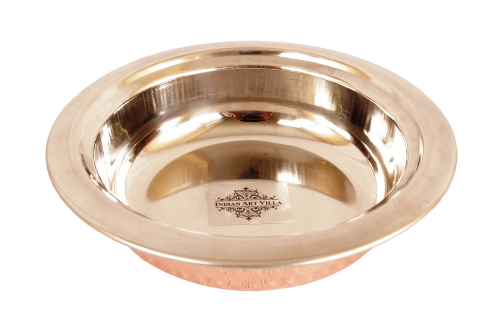 INDIAN ART VILLA Steel Copper Set Of 1 Oval Plate |1 Platter| 1 Entrée Bowl