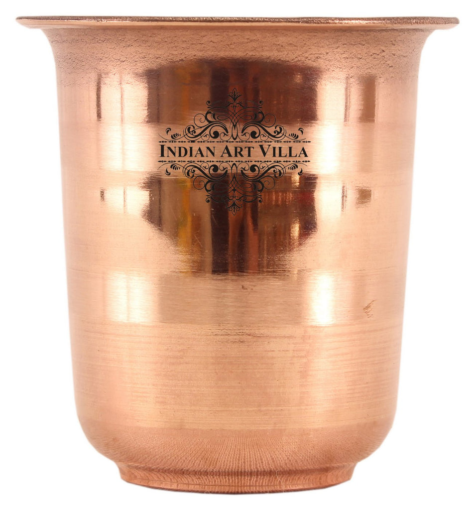 Indian Art Villa Pure Copper Glass, Tumbler Handcrafted in Luxury Design For Kids or Temple Use, Drinkware, Serveware, 100ml