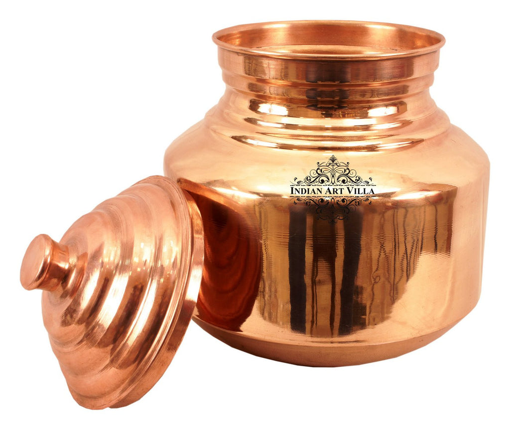 Indian Art Villa Pure Copper Plain Design Chari Water Pot Container