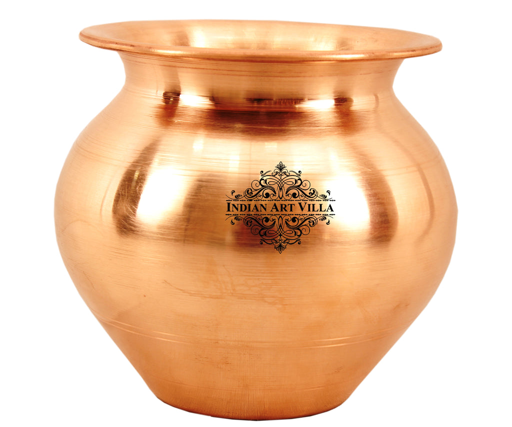 Indian Art Villa Handmade Pure Copper Lota Pot - Water Storage Pot