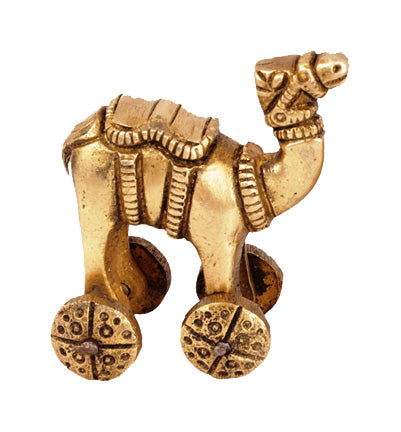 Indian Art Villa Brass Big Camel With Wheel For Decoration Home, Hotels, Collection, Gifts