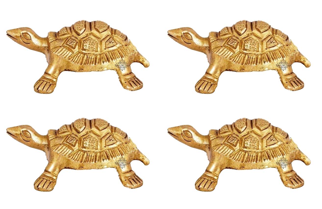 Brass Conch On Tortoise (4.5 Inch) – Vedansh Craft