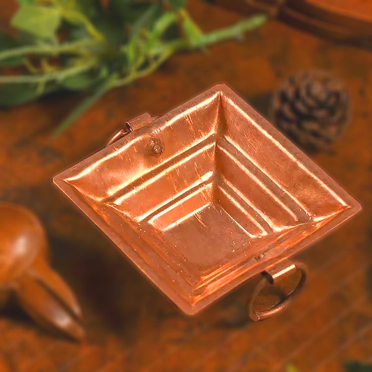 Indian Art Villa Pure Copper Hawan Kund With Handle On Both Side, For Yagya, Hawan & Poojan Purpose